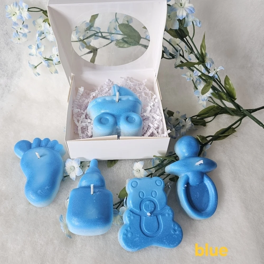 Baby Shower Gender Reveal Baby Party  Candle Favors Or Giveaways ( 6 pieces )